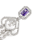 Glimmering Dusk Crystal CZ Earrings - Purple