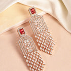 Crimson Luxe Chandelier Drops Earrings  - Red