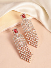 Crimson Luxe Chandelier Drops Earrings  - Red