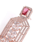 Crimson Luxe Chandelier Drops Earrings  - Red