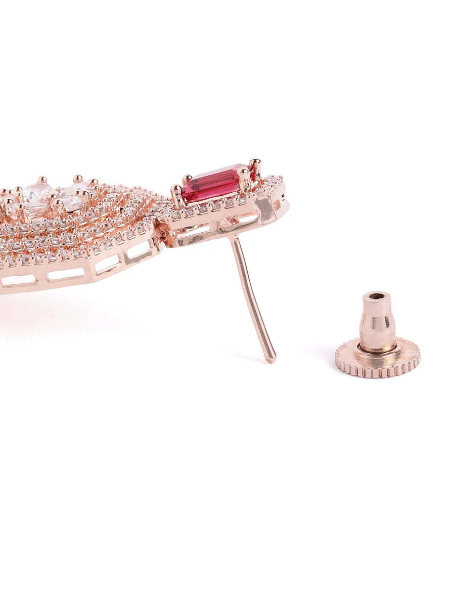 Crimson Luxe Chandelier Drops Earrings  - Red