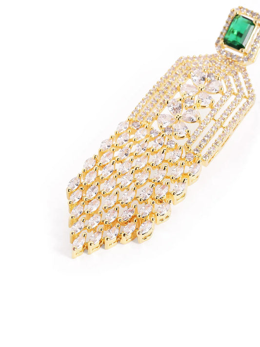 Crimson Luxe Chandelier Drops Earrings  - Green