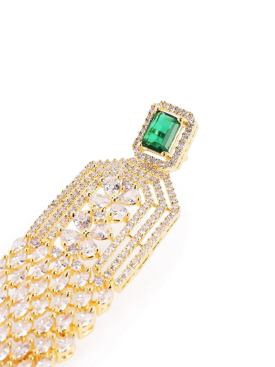 Crimson Luxe Chandelier Drops Earrings  - Green