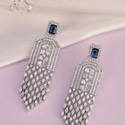 Crimson Luxe Chandelier Drops Earrings  - Blue