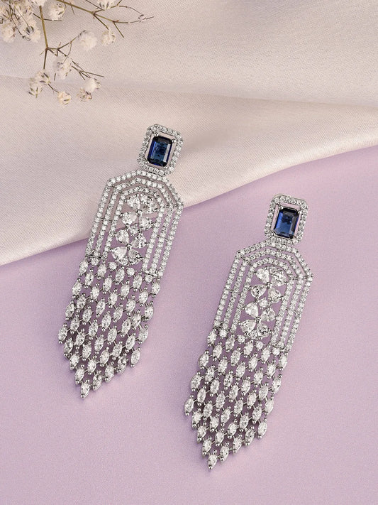 Crimson Luxe Chandelier Drops Earrings  - Blue