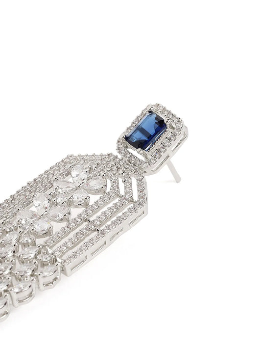 Crimson Luxe Chandelier Drops Earrings  - Blue