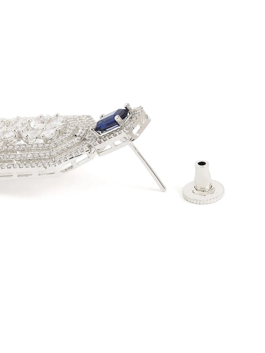 Crimson Luxe Chandelier Drops Earrings  - Blue