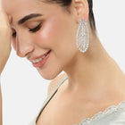 Dazzling CZ Feather Drop Earrings