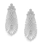 Dazzling CZ Feather Drop Earrings