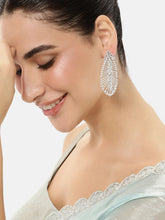 Dazzling CZ Feather Drop Earrings