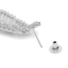 Dazzling CZ Feather Drop Earrings