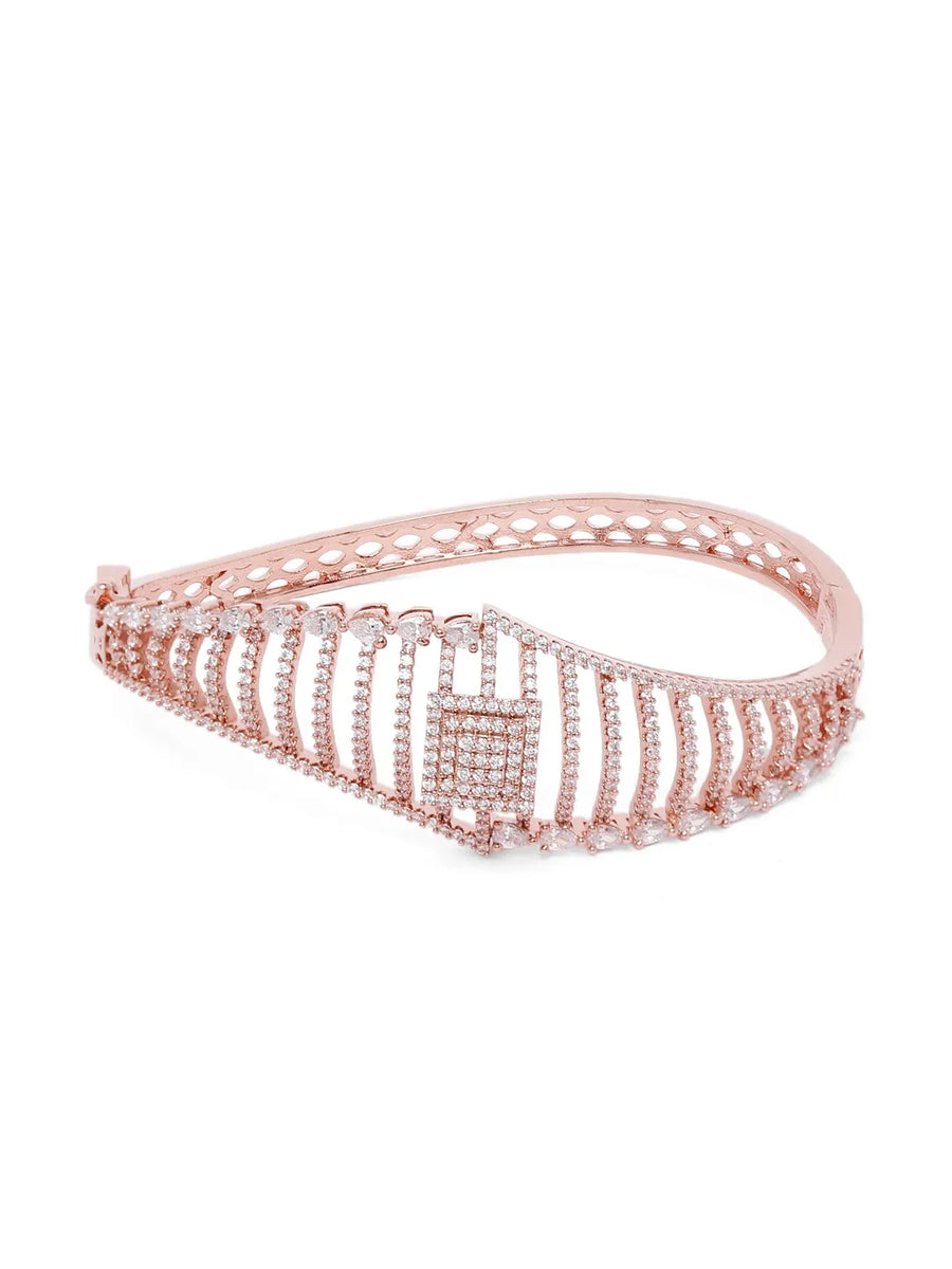 Sparkling Zigzag CZ Kada Bangle