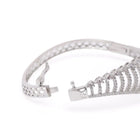 Sparkling Zigzag CZ Kada Bangle - Silver - Green