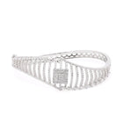 Sparkling Zigzag CZ Kada Bangle - Silver