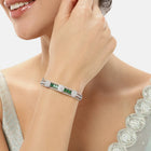 Emerald CZ Studded Kada Bracelet
