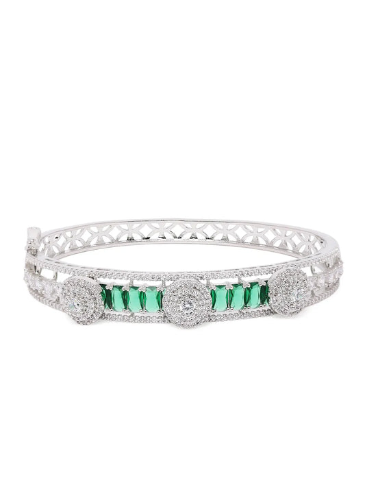 Emerald CZ Studded Kada Bracelet