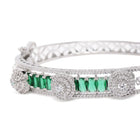 Emerald CZ Studded Kada Bracelet