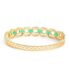 Faux Emerald Charm Baguette Bangle