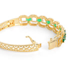 Faux Emerald Charm Baguette Bangle