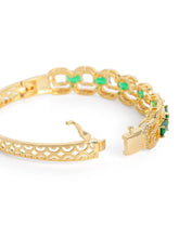 Faux Emerald Charm Baguette Bangle