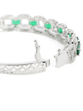 Faux Emerald Charm Baguette Bangle