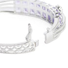 Party Wear Silver Kada with CZ Purple Stones