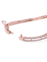 Floral Cluster Crystal Kada for Women - Rose Gold - Red