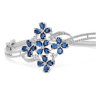 Floral Cluster Crystal Kada for Women - Silver - Blue