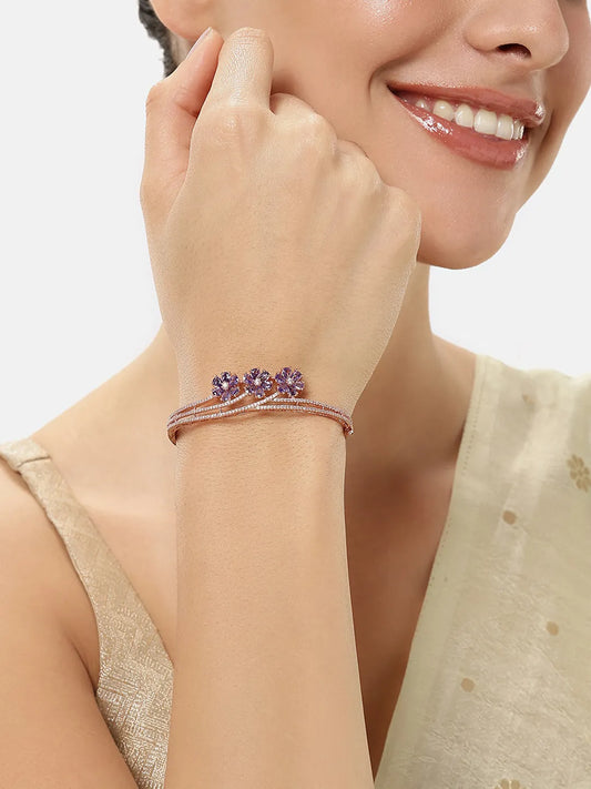 Floral Cluster Crystal Openable Kada