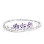 Elegant Petal Trail Silver Cuff