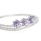 Elegant Petal Trail Silver Cuff