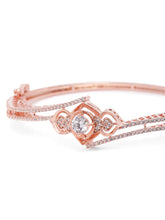 Elegant Crown Style Kada Bracelet - Rose Gold