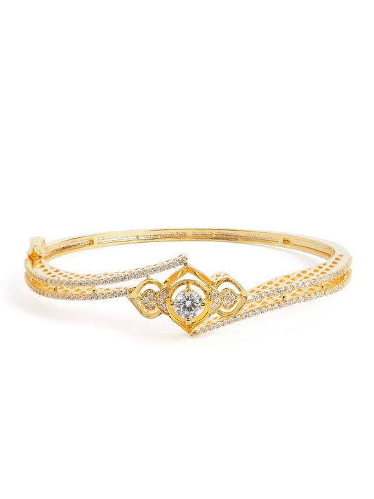 Timeless Drape CZ Gold Kada