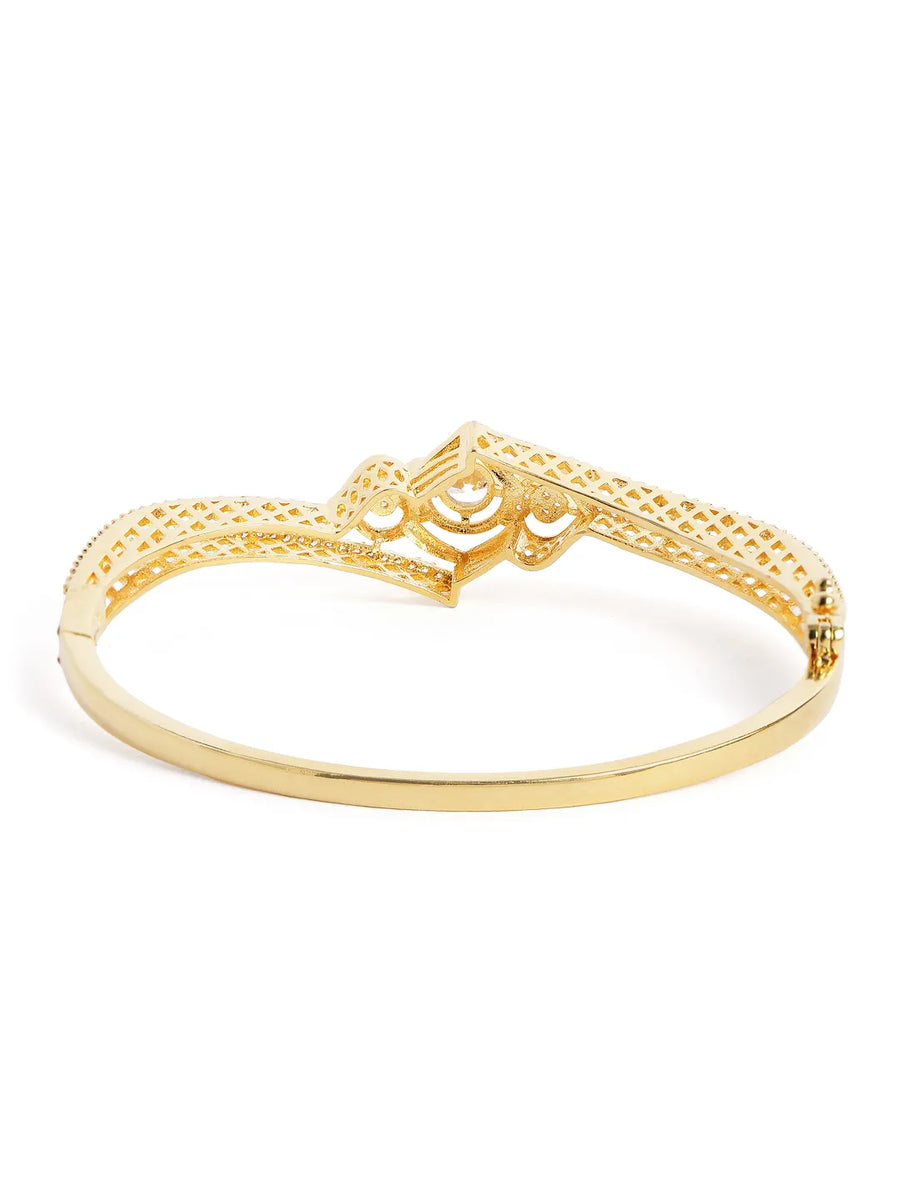 Timeless Drape CZ Gold Kada