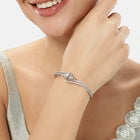 Elegant Crown Style Kada Bracelet - Silver