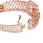Royal CZ Lined Statement Bracelet - Rose Gold - Red