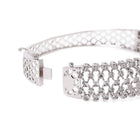 Royal CZ Lined Statement Bracelet - Silver - Purple