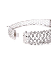 Royal CZ Lined Statement Bracelet - Silver - Purple