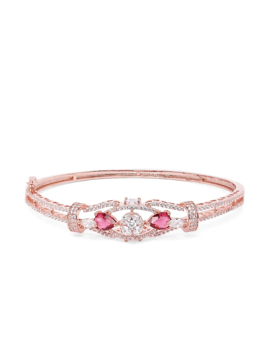 Luxe Vibe Ruby Crown Kada Bracelet
