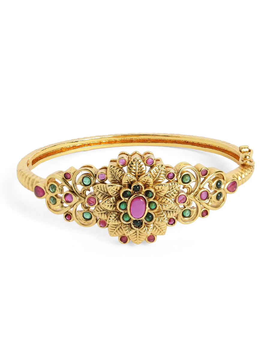 Traditional Temple Style Floral Kada
