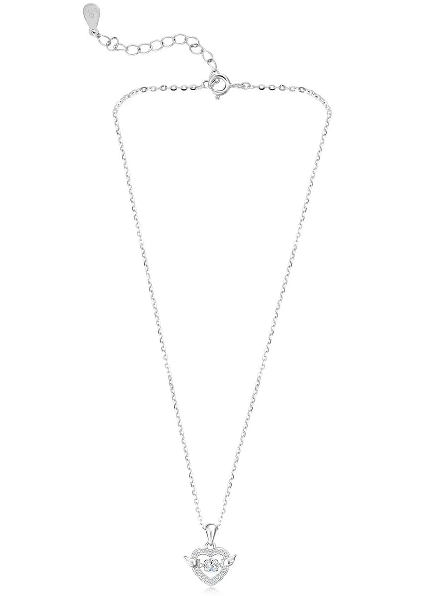 Wings of Love CZ Pendant Chain – Romantic Fashion Jewellery by Peora

