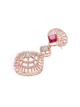 Rosaline Grace Fan Pattern Necklace Set - Red