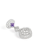 Rosaline Grace Fan Pattern Necklace Set - Purple