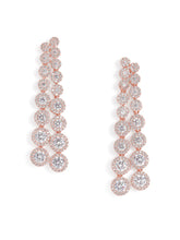 Sparkling CZ Necklace and Earring Combo - Rose Gold