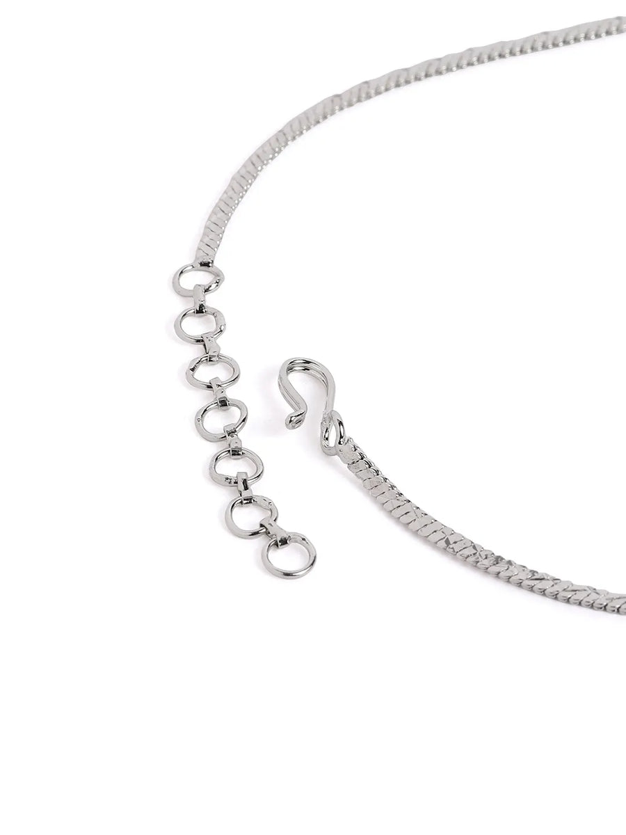 Sparkling CZ Necklace and Earring Combo - Silver