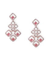 Faux Ruby Charm Square Necklace Set