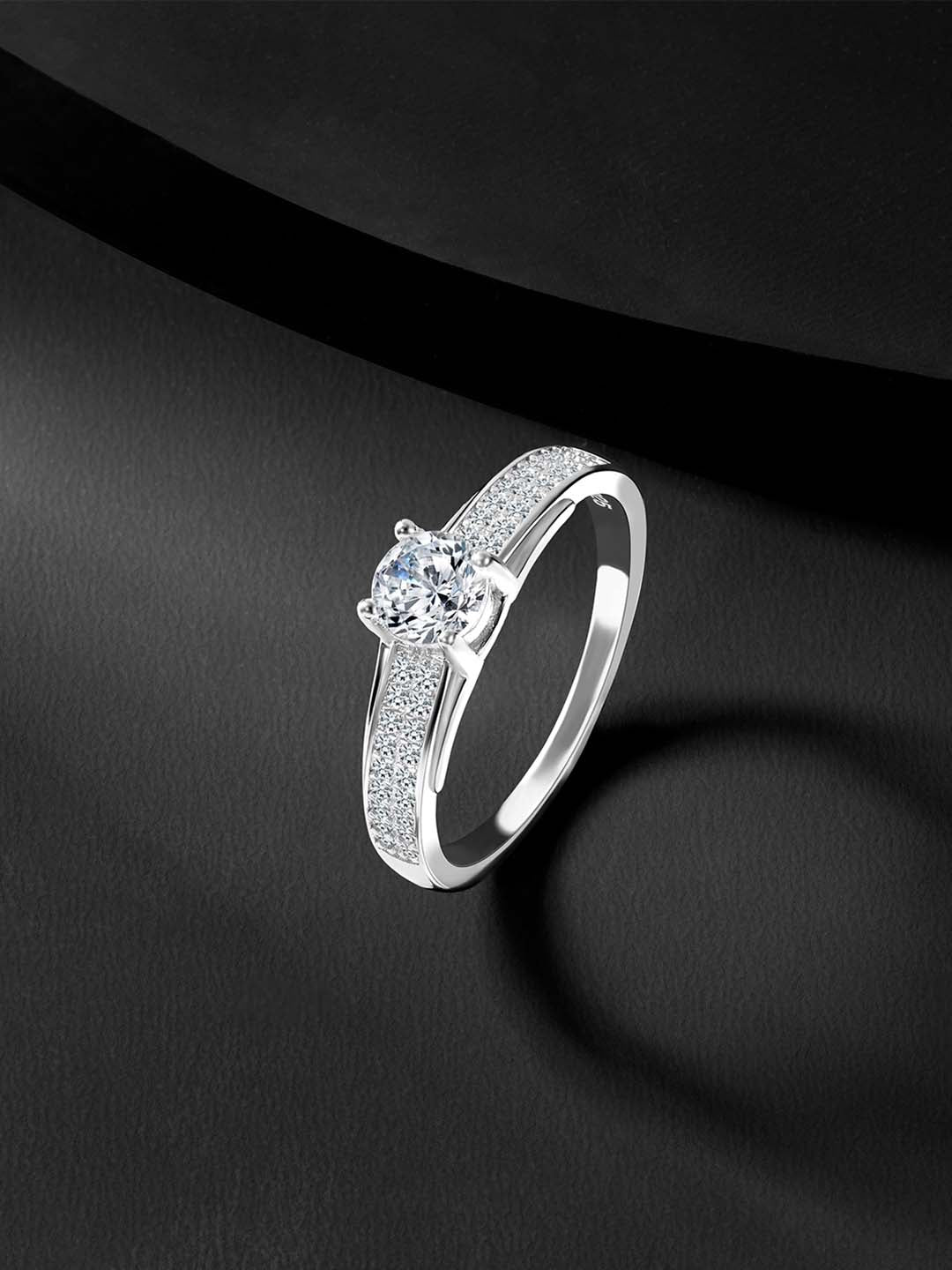 Silver Starburst CZ Ring