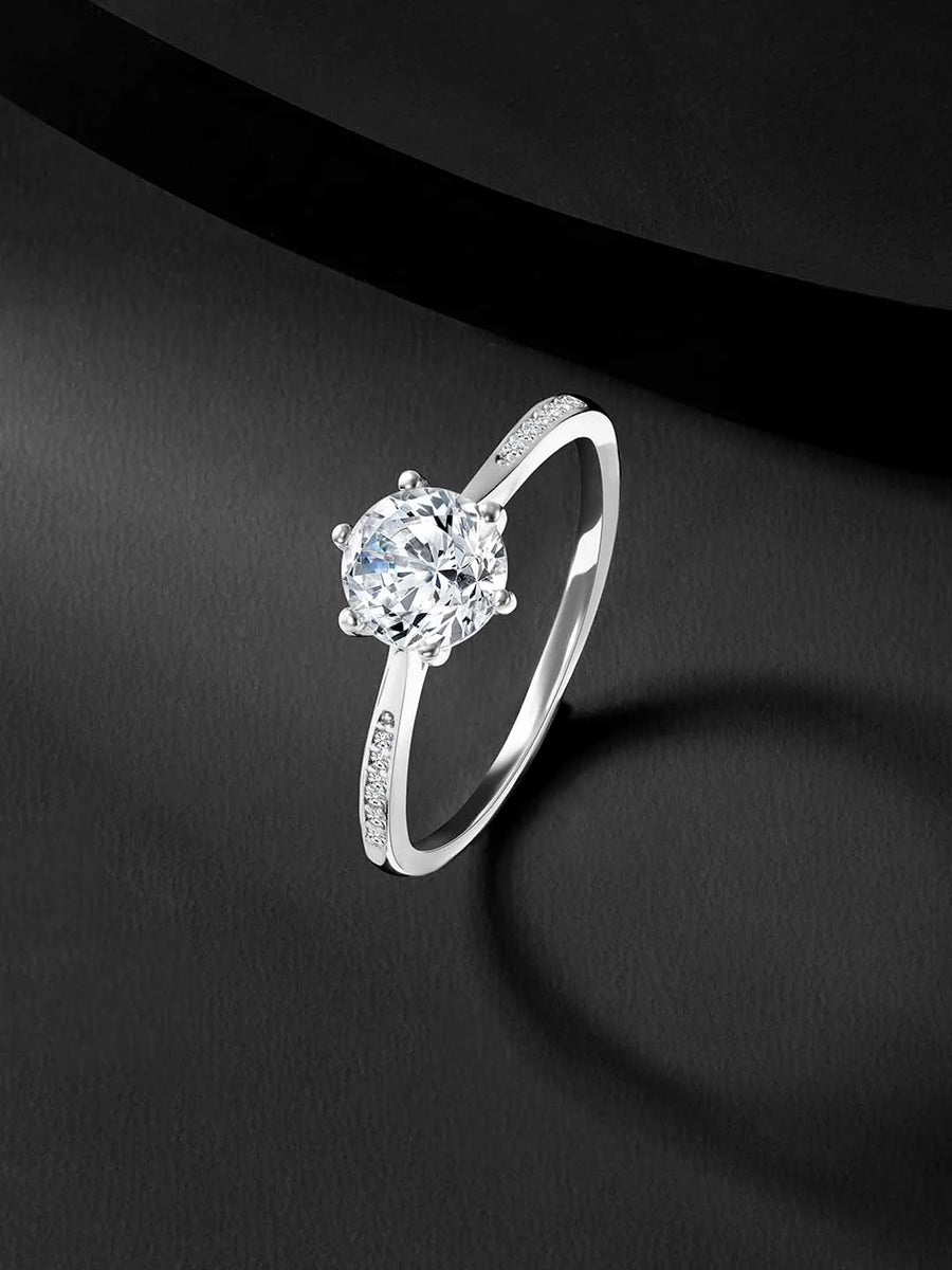 Classic Round Cut CZ 925 Sterling Silver Ring