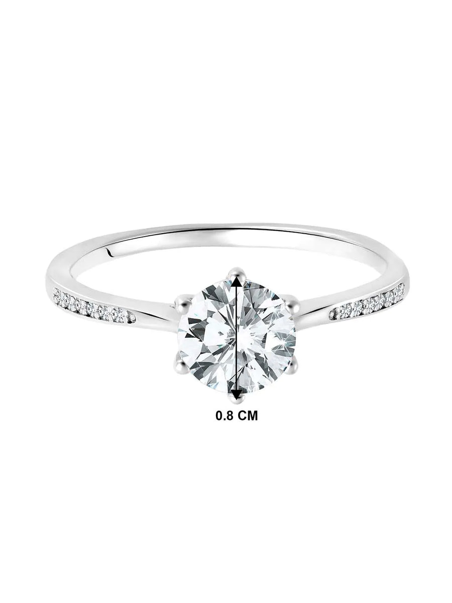 Classic Round Cut CZ 925 Sterling Silver Ring