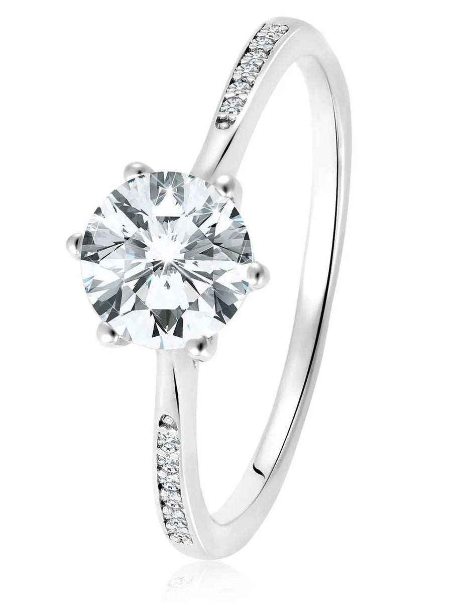 Classic Round Cut CZ 925 Sterling Silver Ring